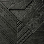 Graphic sideboard - varnished teak - black - 3 doors White Cliff Studio Sideboard