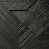 Graphic sideboard - varnished teak - black - 3 doors White Cliff Studio Sideboard