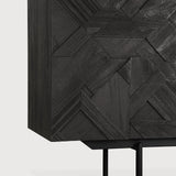 Graphic sideboard - varnished teak - black - 3 doors White Cliff Studio Sideboard