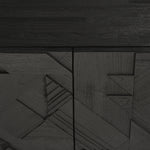 Graphic sideboard - varnished teak - black - 4 doors White Cliff Studio Sideboard