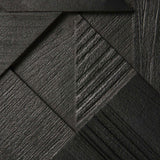 Graphic sideboard - varnished teak - black - 4 doors White Cliff Studio Sideboard