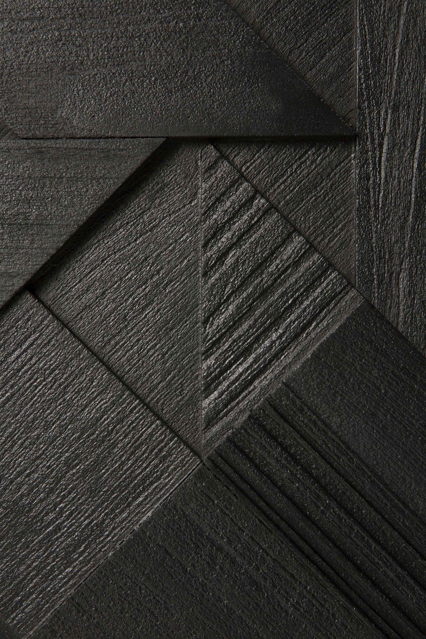 Graphic sideboard - varnished teak - black - 4 doors White Cliff Studio Sideboard