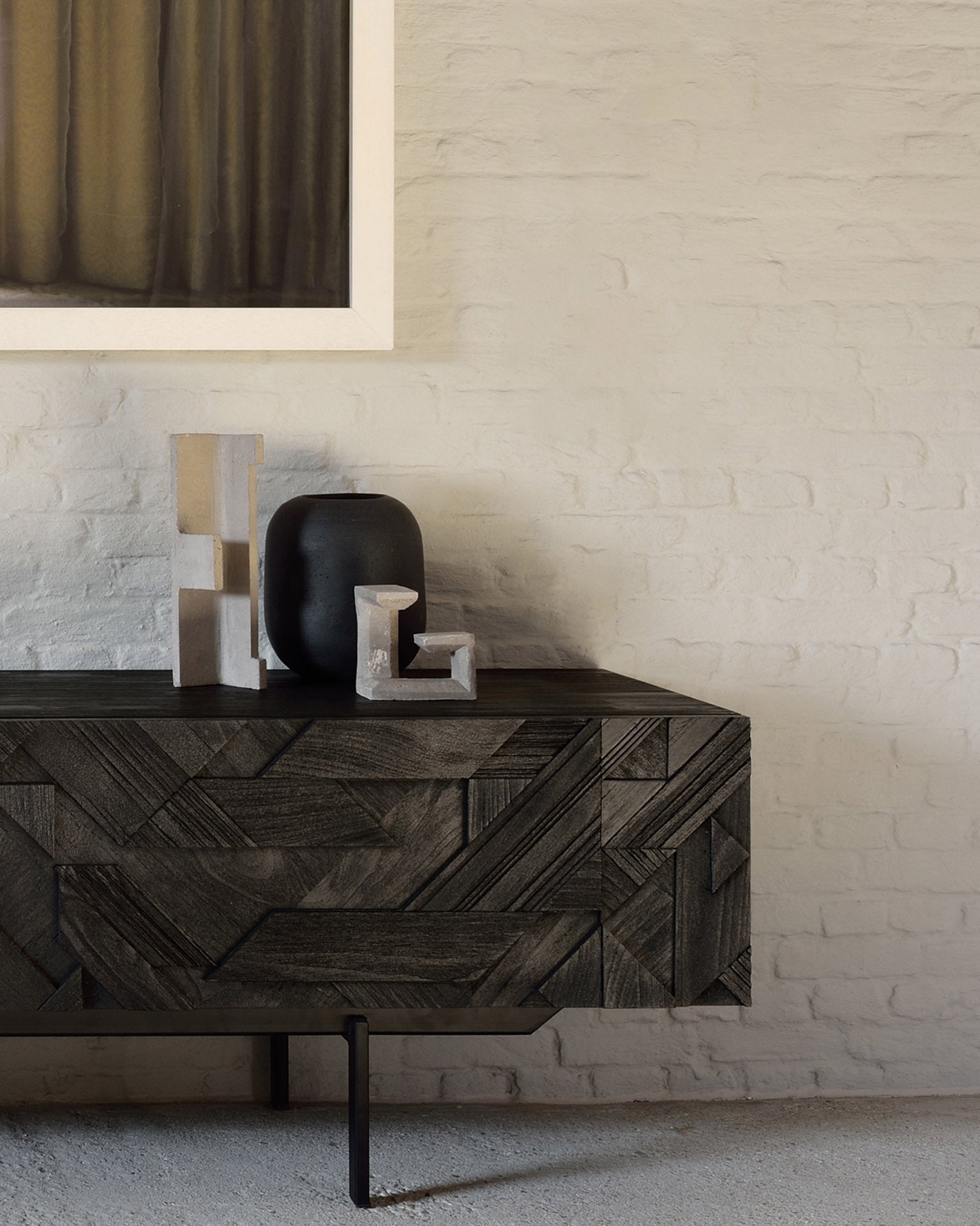 Graphic TV Cupboard White Cliff Studio TV Cabinets