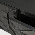 Graphic TV cupboard - varnished teak - black - 1 flip - down door - 1 drawers White Cliff Studio Media Console