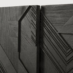 Graphic TV cupboard - varnished teak - black - 1 flip - down door - 1 drawers White Cliff Studio Media Console