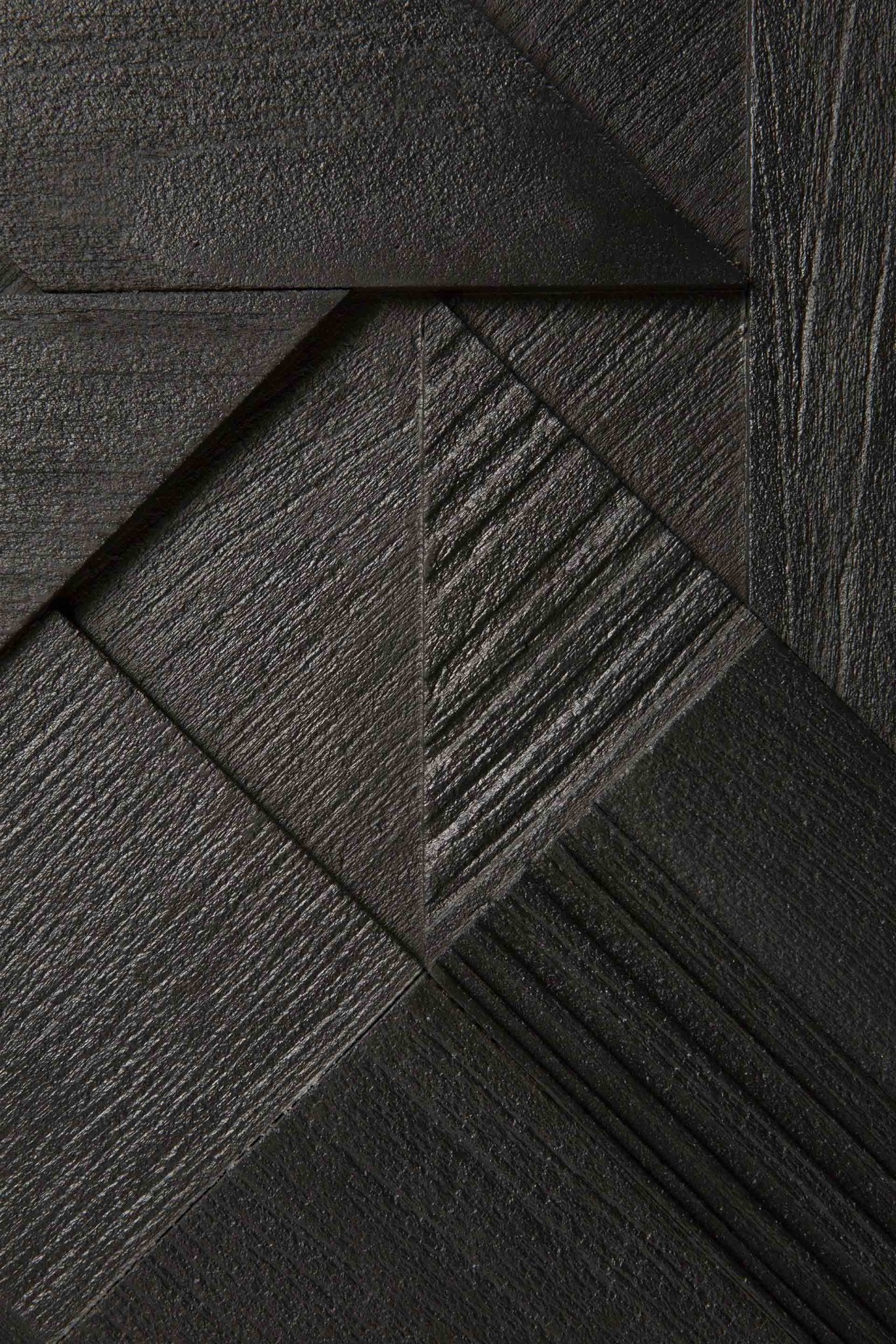 Graphic TV cupboard - varnished teak - black - 1 flip - down door - 1 drawers White Cliff Studio Media Console