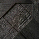 Graphic TV cupboard - varnished teak - black - 1 flip - down door - 2 drawers White Cliff Studio Media Console