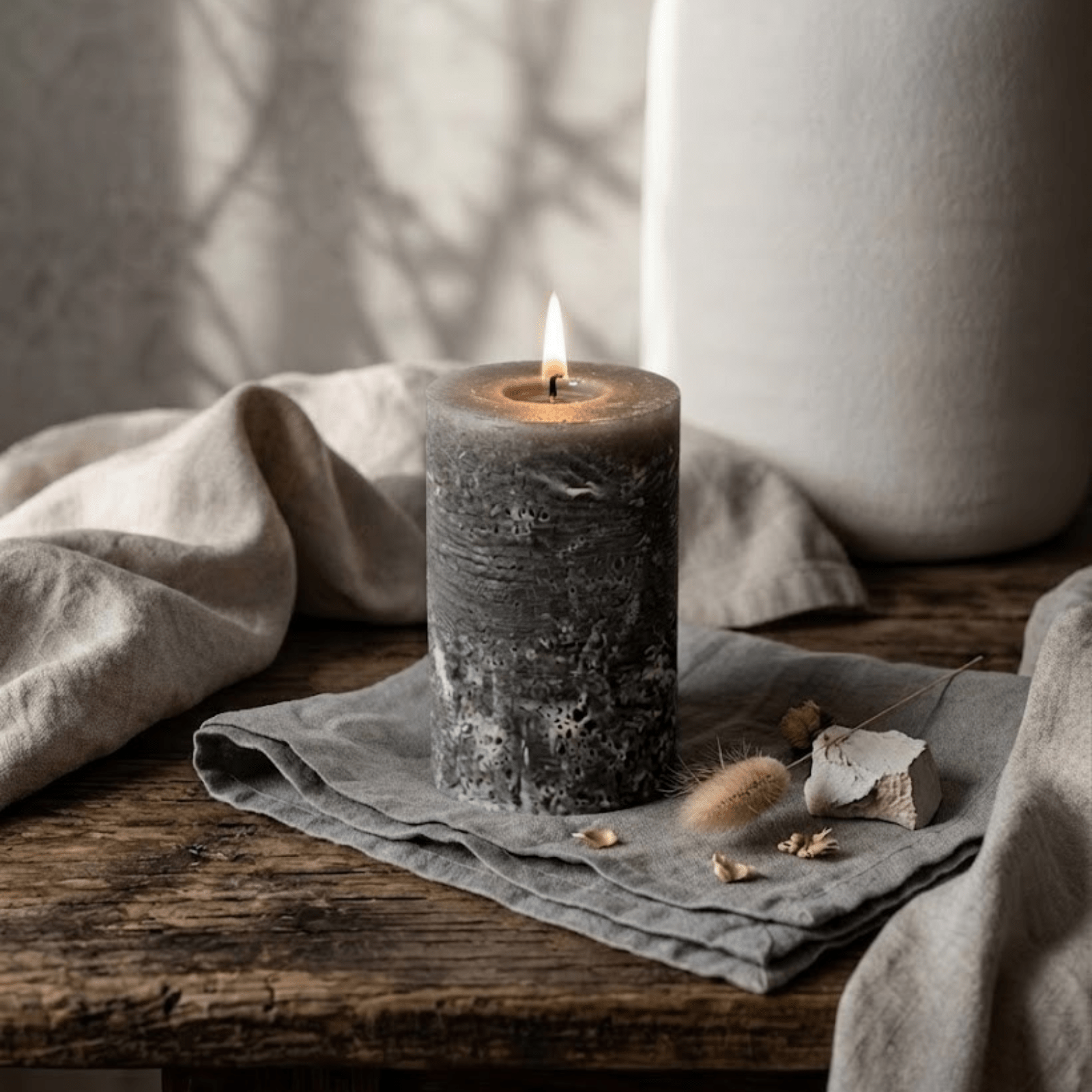 Gray White Cliff Studio Candles
