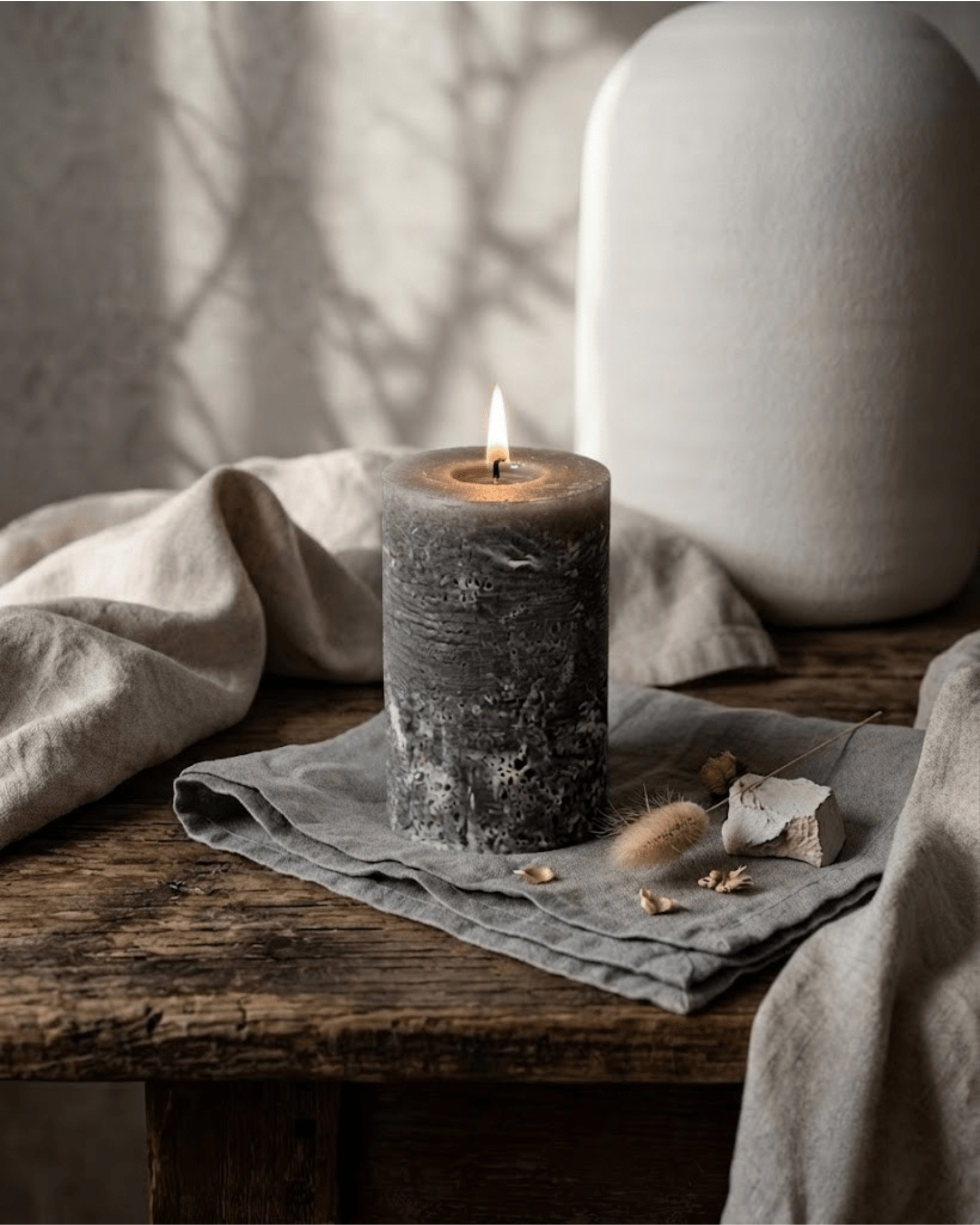 Gray White Cliff Studio Candles