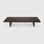 Grooves coffee table - varnished teak - off black - rectangular White Cliff Studio COFFEE TABLE