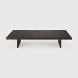Grooves coffee table - varnished teak - off black - rectangular White Cliff Studio COFFEE TABLE
