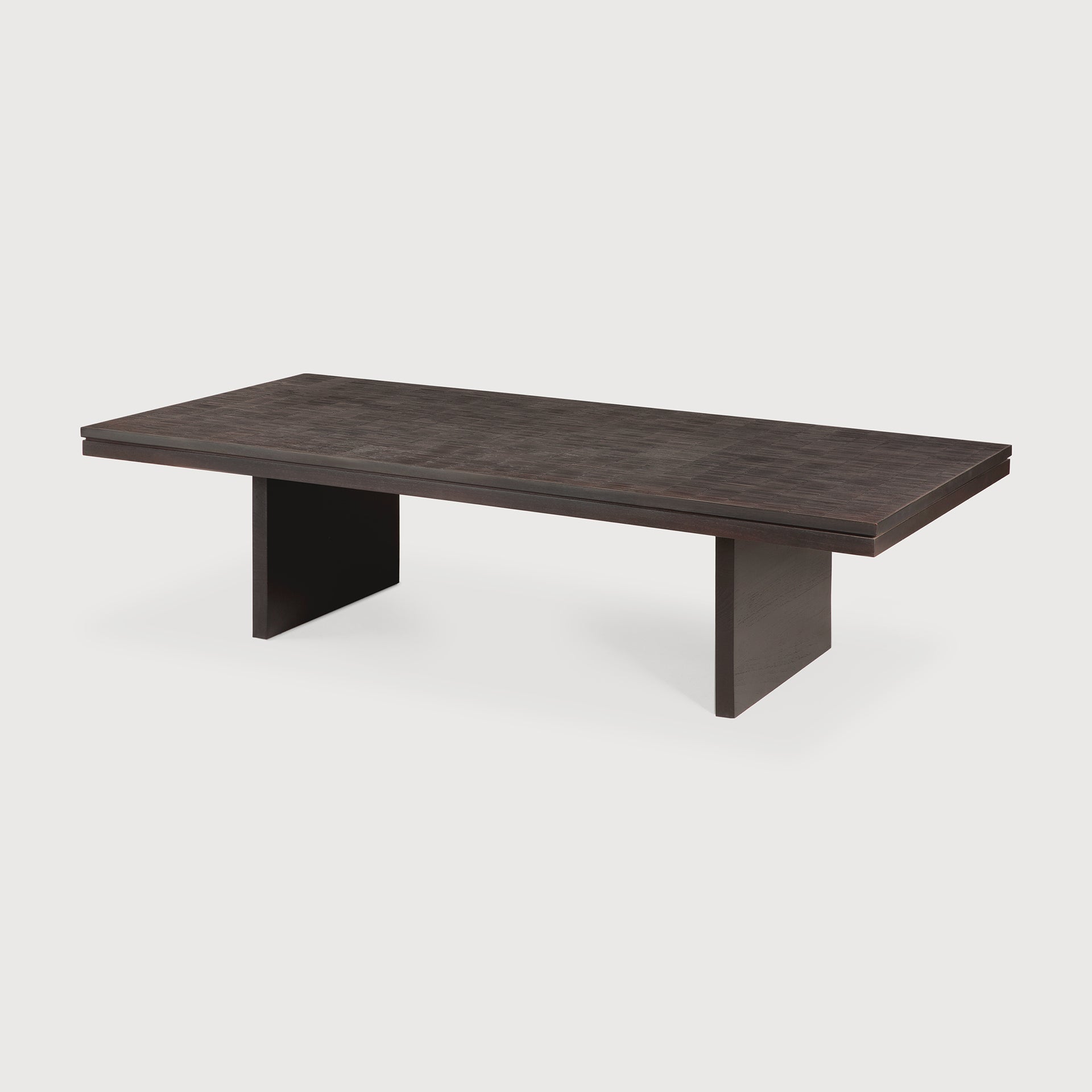 Grooves coffee table - varnished teak - off black - rectangular White Cliff Studio COFFEE TABLE