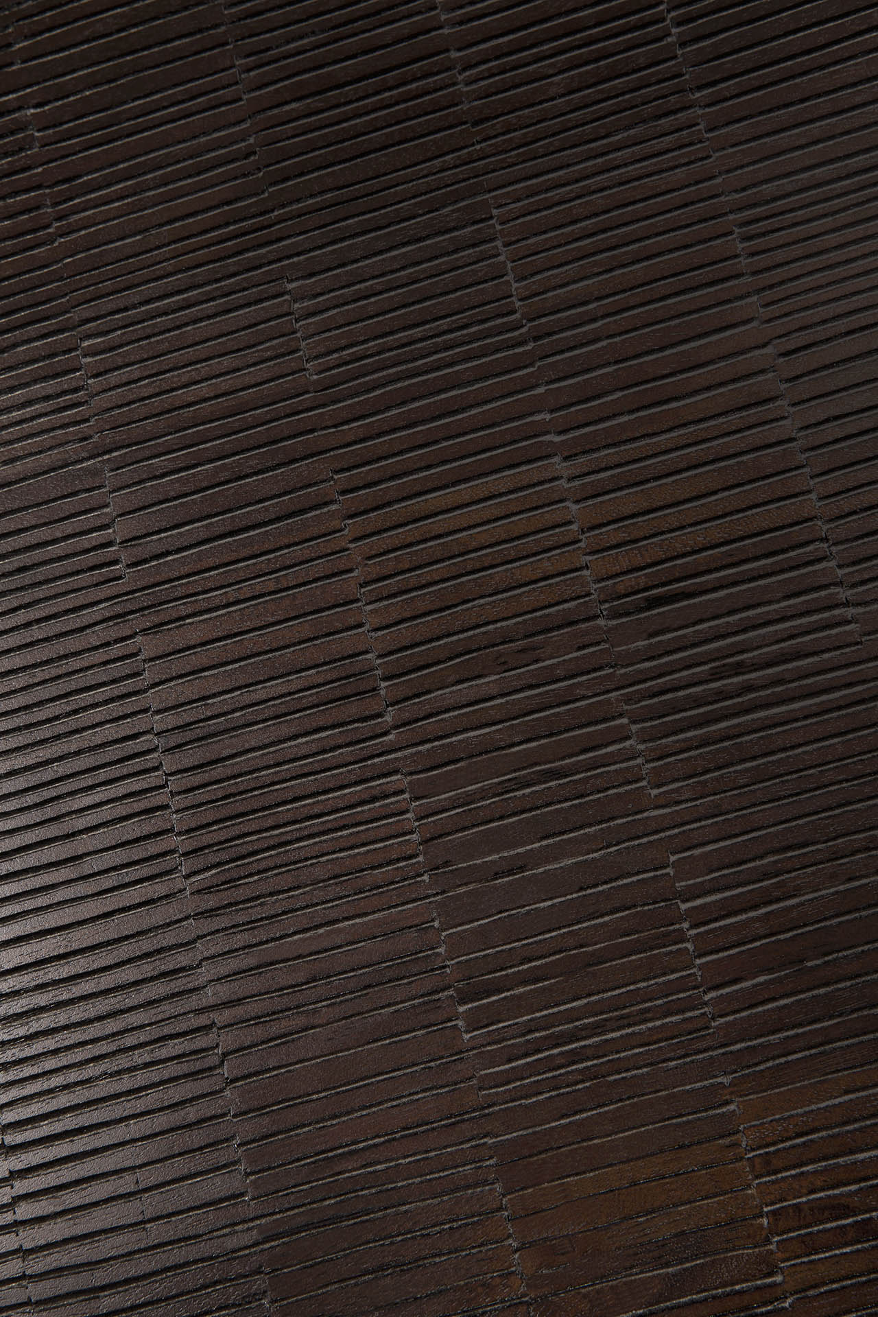 Grooves coffee table - varnished teak - off black - rectangular White Cliff Studio COFFEE TABLE