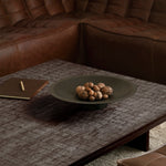 Grooves coffee table - varnished teak - off black - rectangular White Cliff Studio COFFEE TABLE