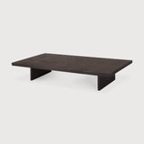 Grooves coffee table - varnished teak - off black - rectangular White Cliff Studio COFFEE TABLE