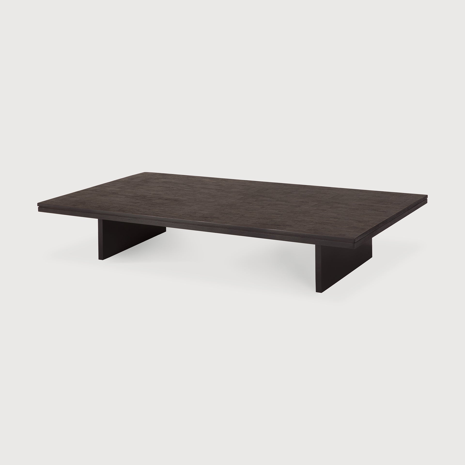 Grooves coffee table - varnished teak - off black - rectangular White Cliff Studio COFFEE TABLE