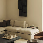 Grooves coffee table - varnished teak - off black - rectangular White Cliff Studio COFFEE TABLE