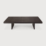 Grooves coffee table - varnished teak - off black - rectangular White Cliff Studio COFFEE TABLE