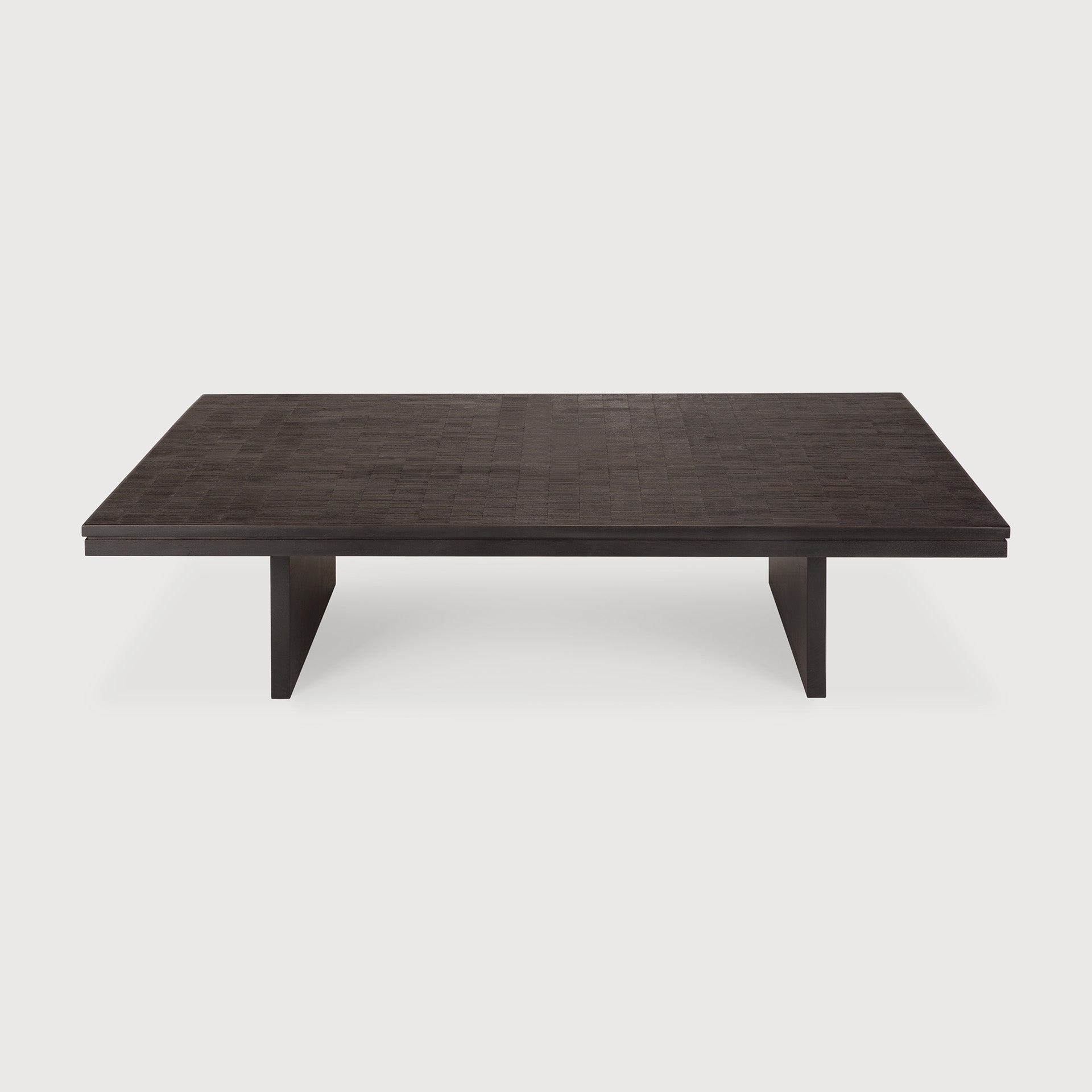 Grooves coffee table - varnished teak - off black - rectangular White Cliff Studio COFFEE TABLE