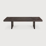 Grooves coffee table - varnished teak - off black - rectangular White Cliff Studio COFFEE TABLE