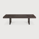 Grooves coffee table - varnished teak - off black - rectangular White Cliff Studio COFFEE TABLE