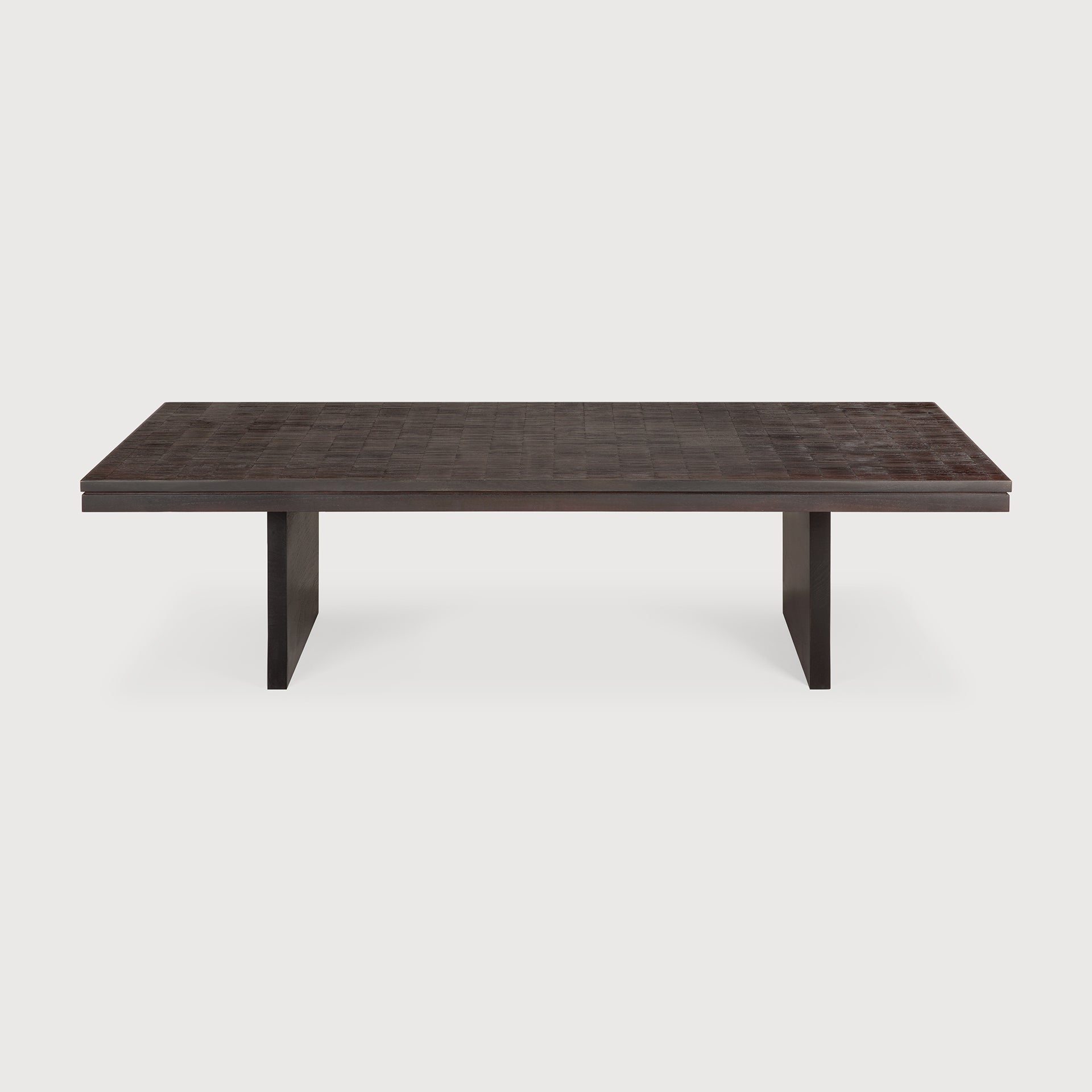 Grooves coffee table - varnished teak - off black - rectangular White Cliff Studio COFFEE TABLE