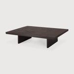 Grooves coffee table - varnished teak - off black - rectangular White Cliff Studio COFFEE TABLE