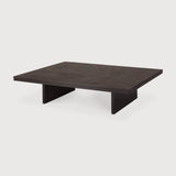 Grooves coffee table - varnished teak - off black - rectangular White Cliff Studio COFFEE TABLE