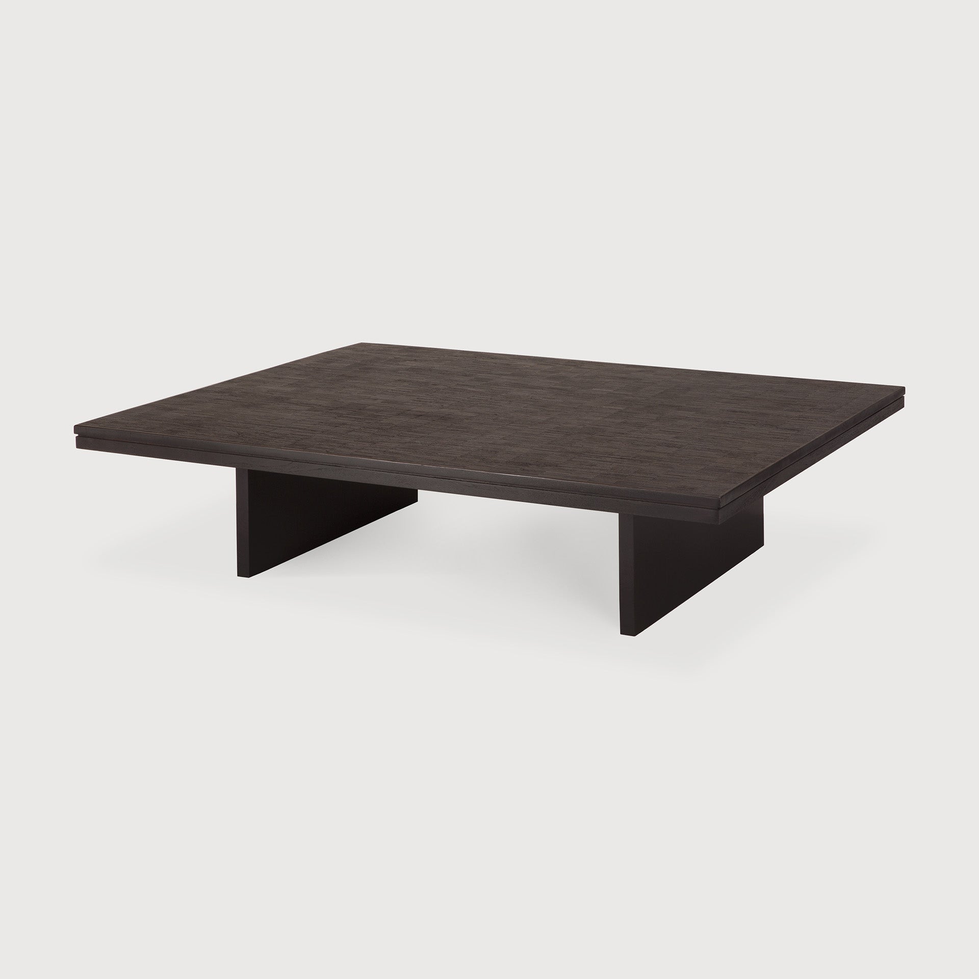 Grooves coffee table - varnished teak - off black - rectangular White Cliff Studio COFFEE TABLE