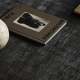 Grooves coffee table - varnished teak - off black - rectangular White Cliff Studio COFFEE TABLE