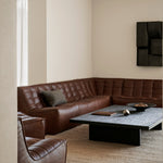 Grooves coffee table - varnished teak - off black - rectangular White Cliff Studio COFFEE TABLE