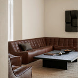 Grooves coffee table - varnished teak - off black - rectangular White Cliff Studio COFFEE TABLE