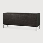 Grooves sideboard - varnished teak - off black - 4 doors White Cliff Studio Sideboard