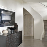 Grooves sideboard - varnished teak - off black - 4 doors White Cliff Studio Sideboard