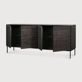 Grooves sideboard - varnished teak - off black - 4 doors White Cliff Studio Sideboard