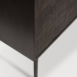 Grooves sideboard - varnished teak - off black - 4 doors White Cliff Studio Sideboard