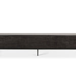 Grooves TV cupboard - varnished teak - off black - 1 flip - down door - 2 drawers White Cliff Studio Media Console