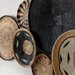 Hand - Painted Black Binga Flat Basket