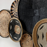 Hand - Painted Black Binga Flat Basket