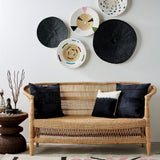 Hand - Painted Black Binga Flat Basket