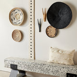Hand - Painted Black Binga Flat Basket