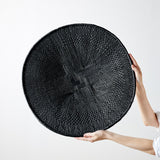 Hand - Painted Black Binga Flat Basket