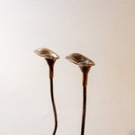 Handmade Iron Ferra Rose Candle Holders Set of 2 - Antique Bronze Taper