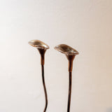 Handmade Iron Ferra Rose Candle Holders Set of 2 - Antique Bronze Taper
