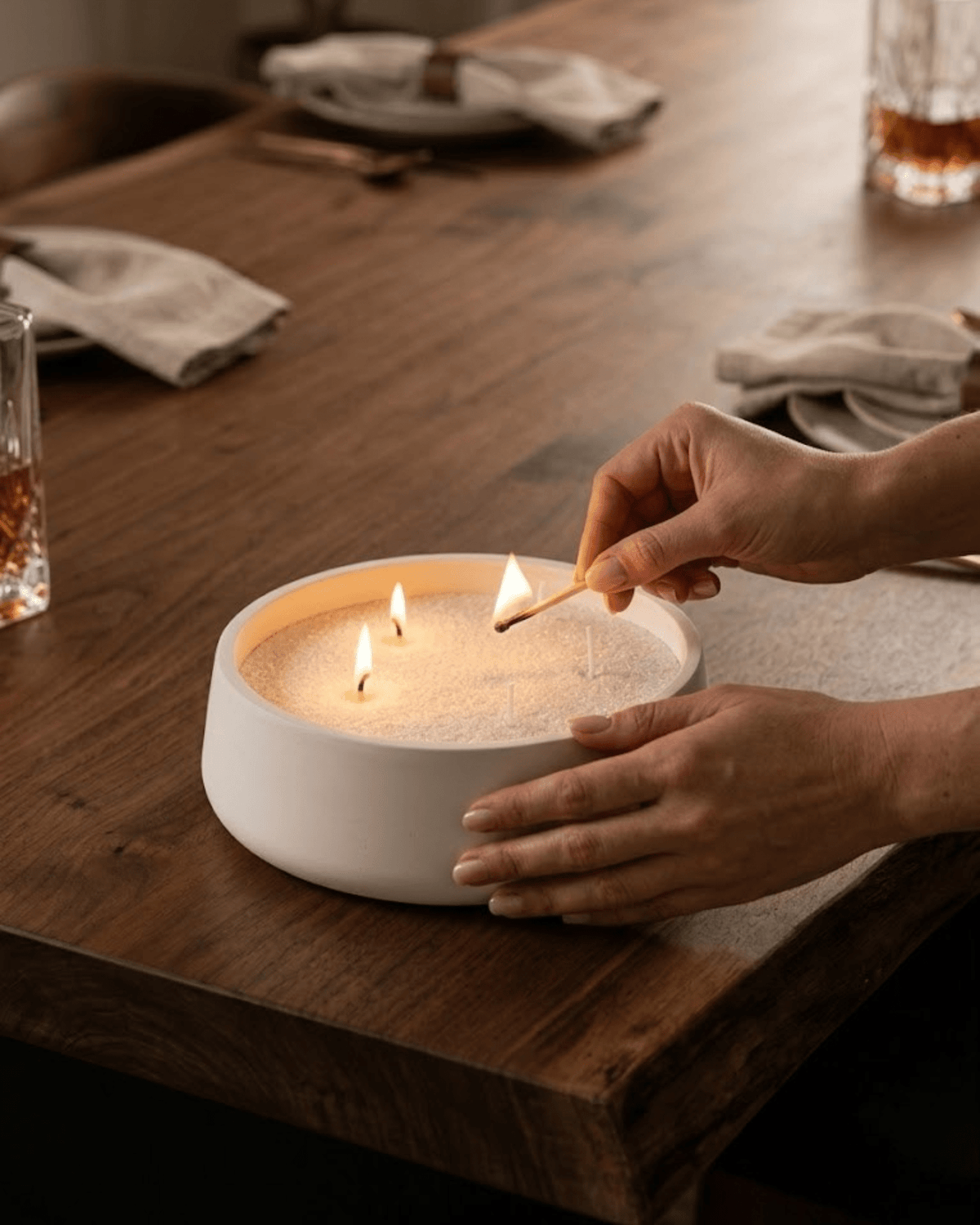 Hearth Candle Bowl White Cliff Studio Candles