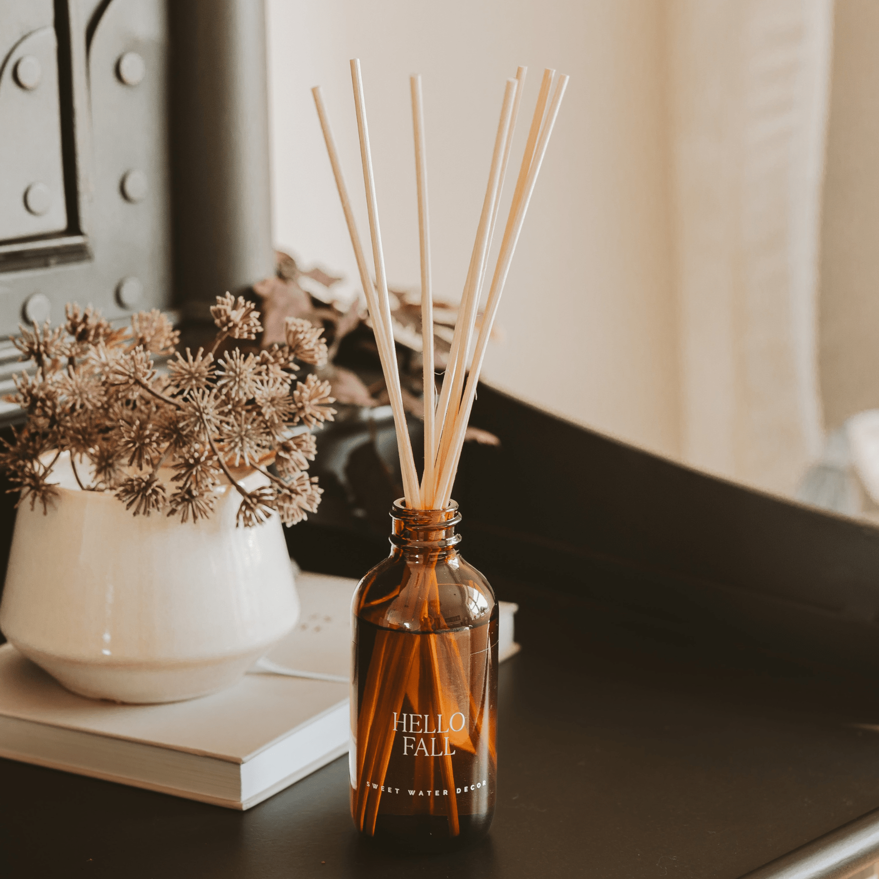 Hello Fall Amber Reed Diffuser White Cliff Studio Reed Diffusers