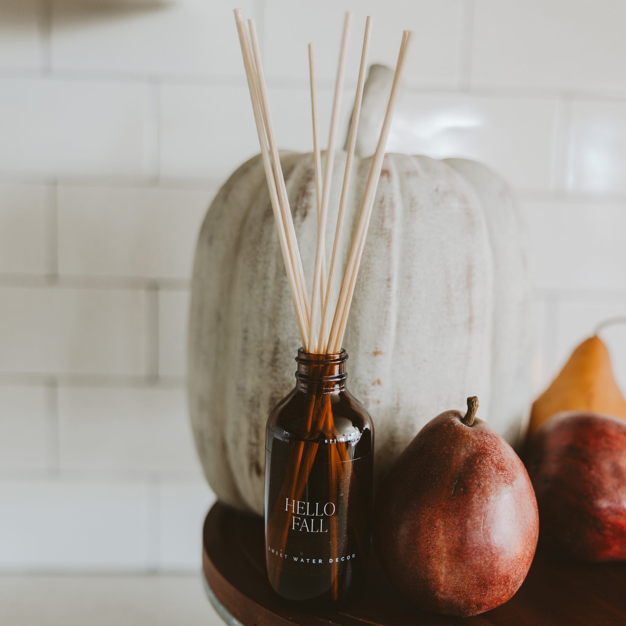 Hello Fall Amber Reed Diffuser White Cliff Studio Reed Diffusers