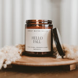 Hello Fall Soy Candle - Amber Jar - 9 oz White Cliff Studio Candles and Candle Accessories