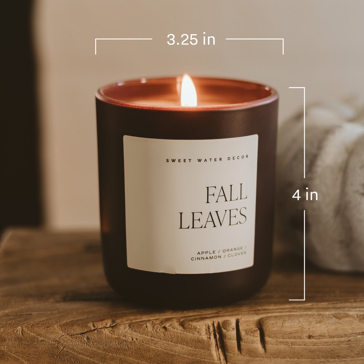 Hello Fall Soy Candle - Brown Matte Jar - 15 oz White Cliff Studio Candles and Candle Accessories