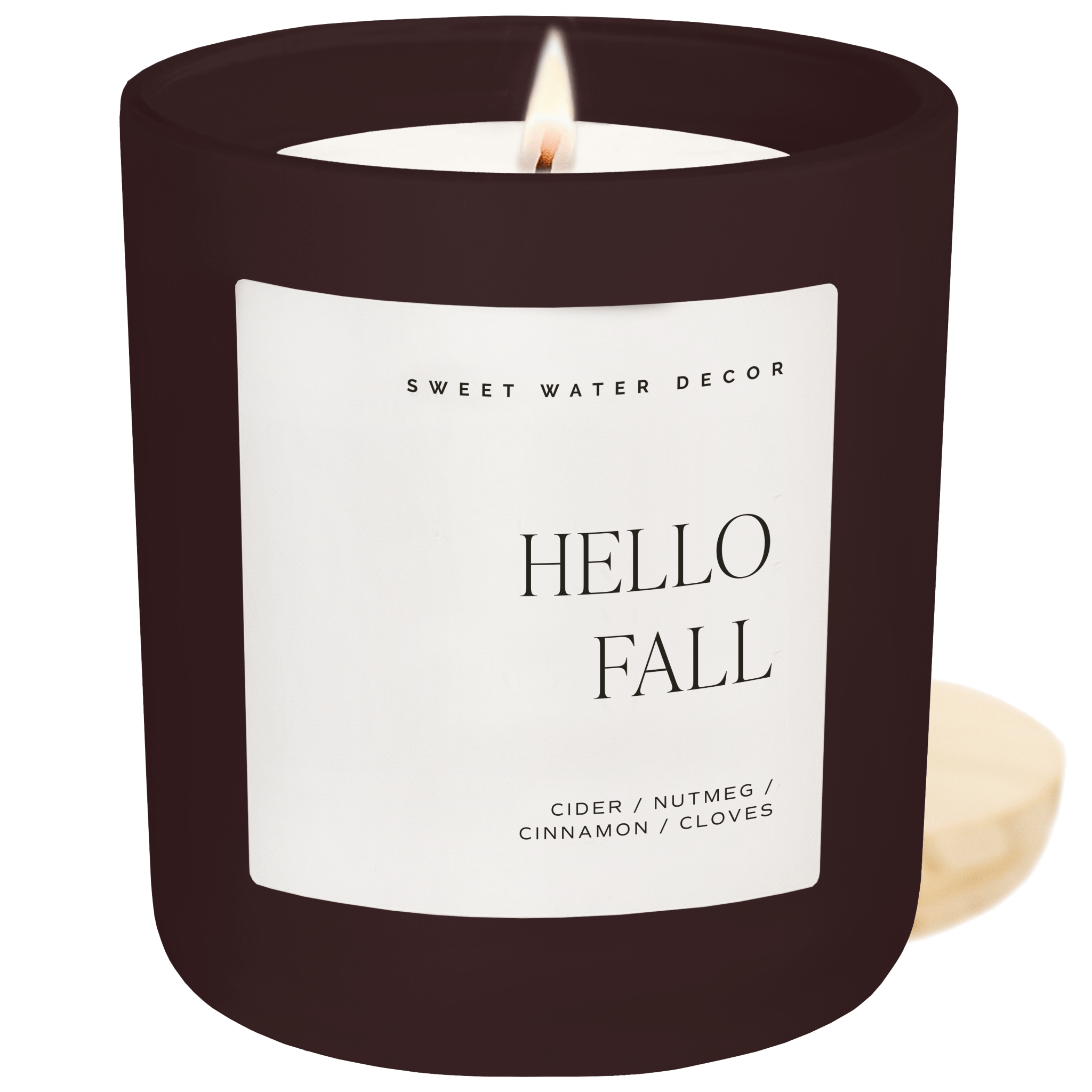 Hello Fall Soy Candle - Brown Matte Jar - 15 oz White Cliff Studio Candles and Candle Accessories